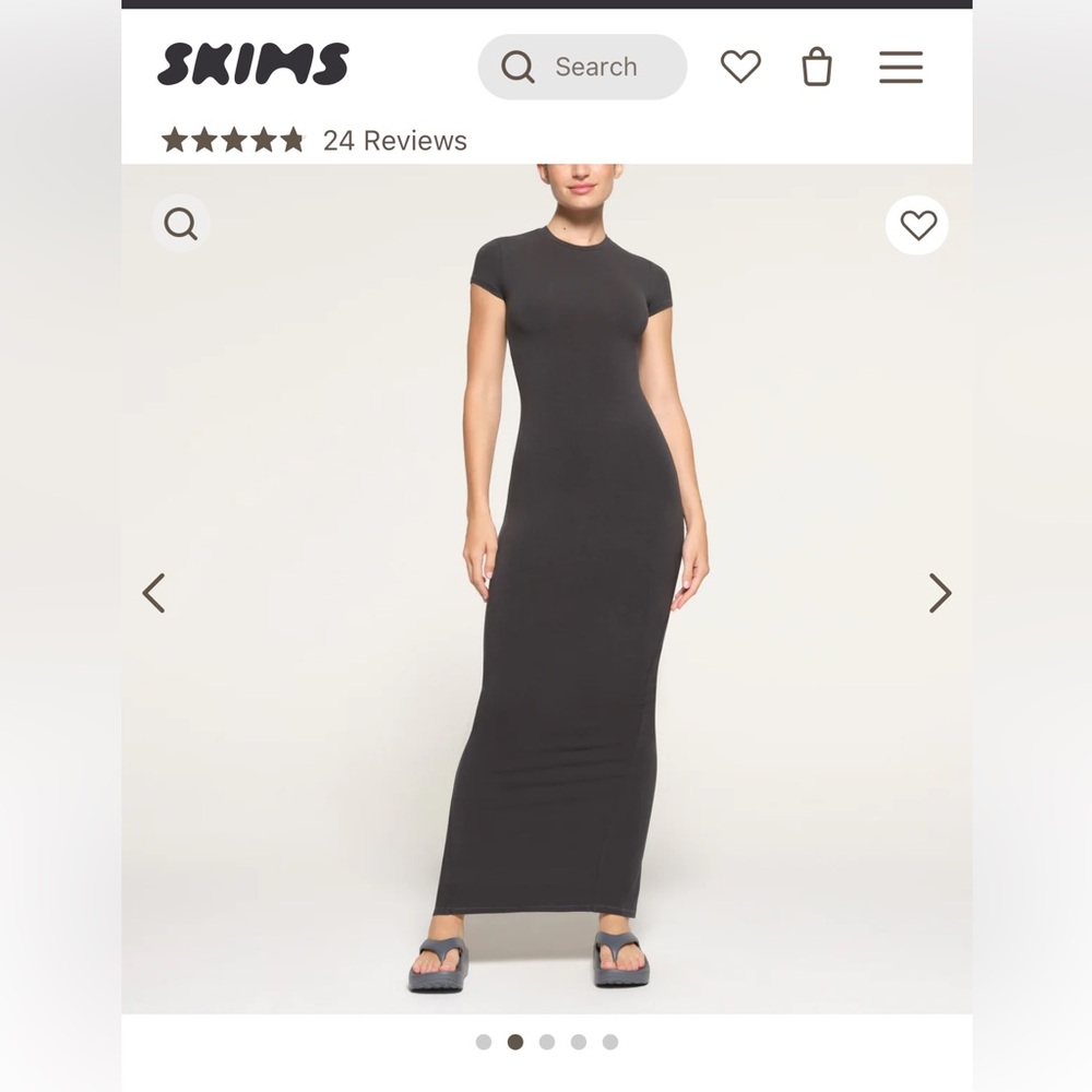 SKIMS NEW VINTAGE MAXI LONG DRESS IN DENIM M